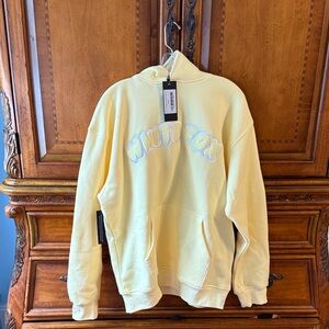 White Fox Boutique Pale Yellow Embroidered Hoodie